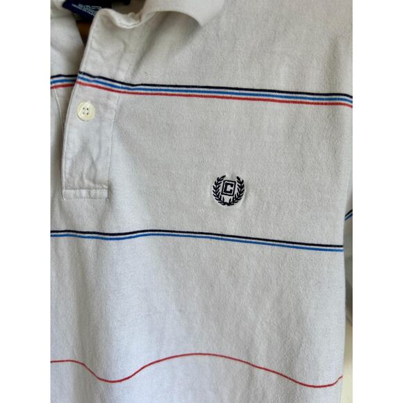 Vintage 100% Cotton Men's Striped Chaps Polo Size M | Vintage 80's Mens Clothing - Picture 2 of 5
